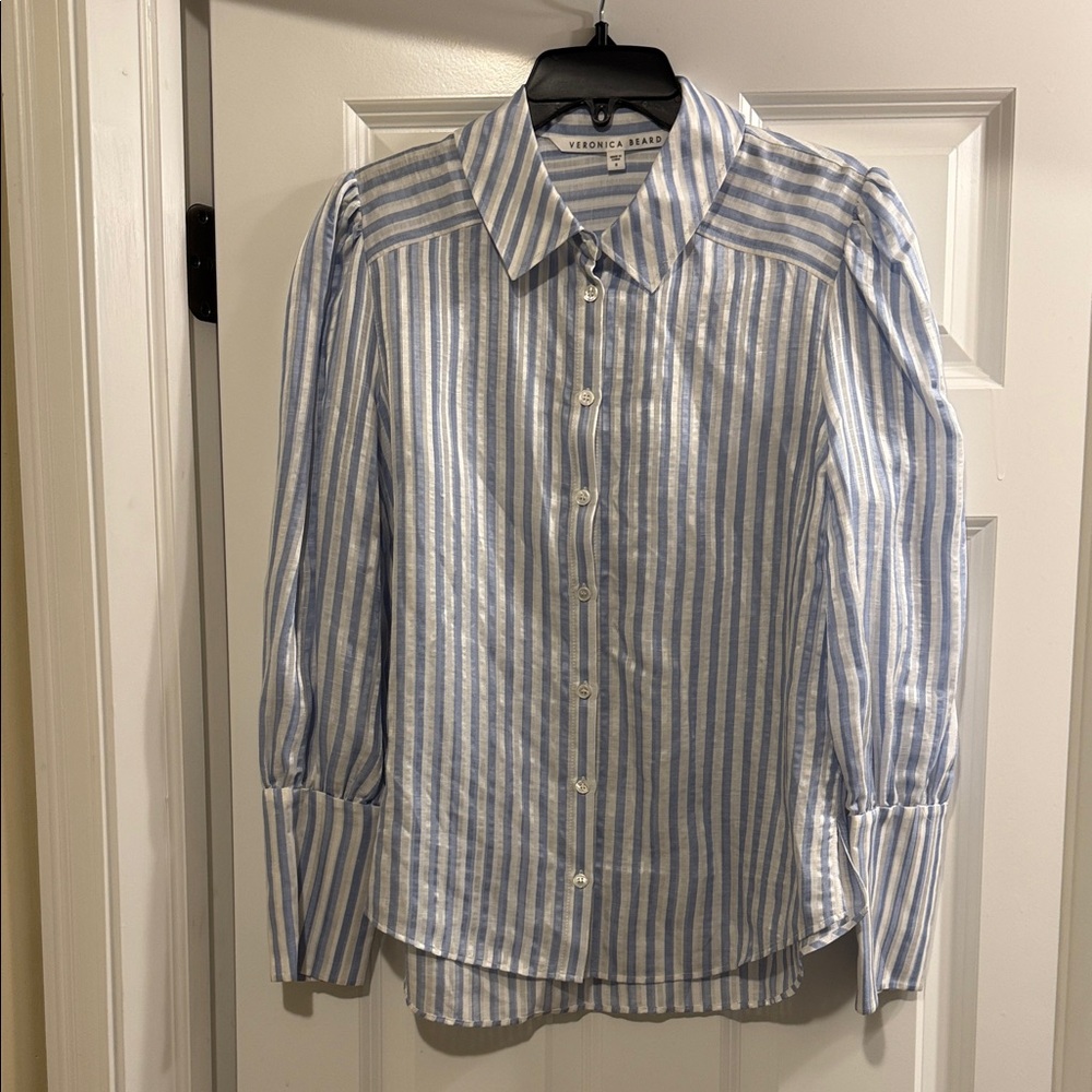 Veronica Beard Light Blue and White Striped